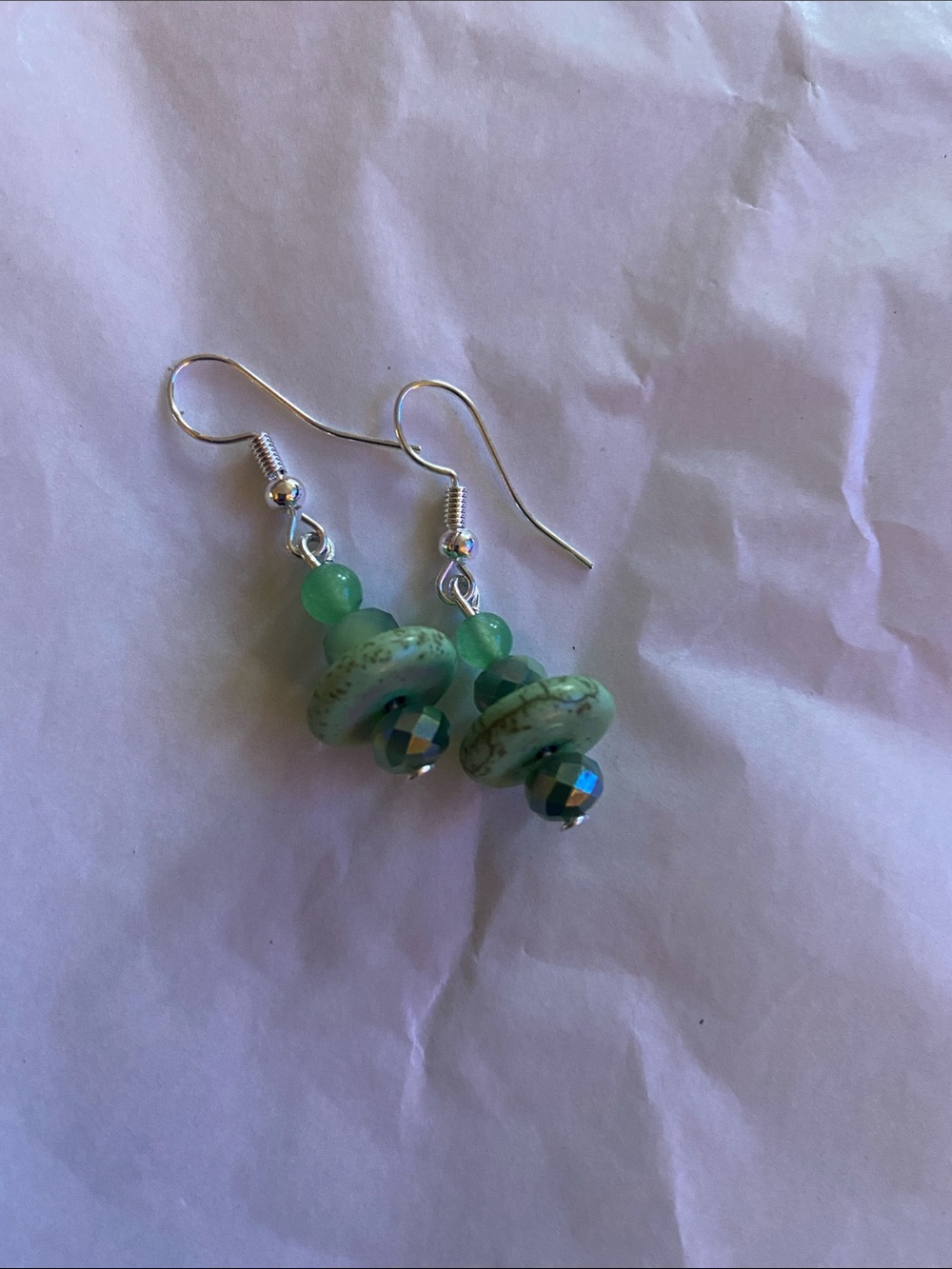 Green Bead Dangle Earrings - Women's Fashion Jewelry
